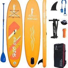 Inflatable Stand Up Paddle Board 10.6 Inch x 10 x 30 Inch x 6 Inch with Premium SUP Paddle Board Accessories And Backpack, Ultra Light, Wide Stable Design (FREE SHIPPING)