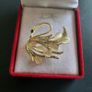Elegant Gold Tone Swan Brooch with Champagne Color Cat Eye Stones and Crystal Pave Wings Vintage Style Bird Pin Image 2