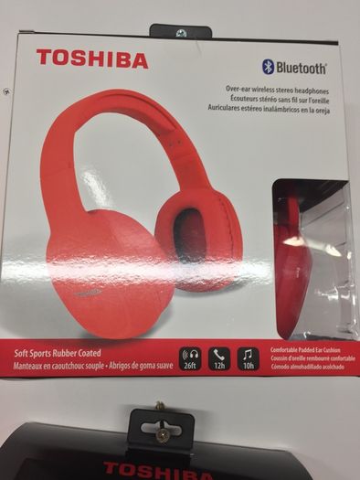 Red and Pink Bluetooth Headphones
