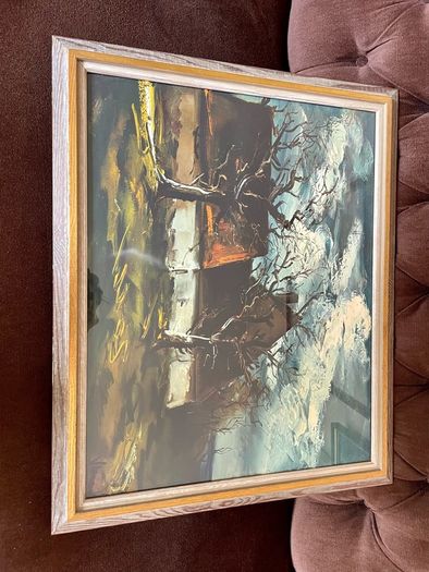Vintage MCM Print The Thatched Cottage Maurice de Vlaminck circa 1925