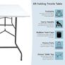 Folding Table 6ft Heavy Duty Extra Strength Camping Buffet Wedding Market Garden Party Car Boot Stall Picnic Trestle Indoor Outdoor Foldaway Carry Handle Image 5