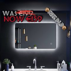NEW SALE | 800 x 500mm Backlit LED Illuminated Bathroom Mirror with Light Sensor + Demister
