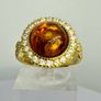 Amber & Cubic Zirconia Ring Image 5