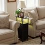 Bedside Table Set of 2 with Charging Station, Narrow Side Table with LED Lights Image 8