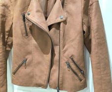 ONLY faux leather biker jacket camel brown size 36 worn few times