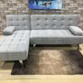 Silver Grey Luxury Corner Sofa Bed with Chaise Longue Image 4