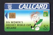 1994 Ireland 50 unit 8th Women's Hockey World Cup which took place at UCD's Belfield Campus Dublin (Gemplus GEM1) Call Card Used. Telecom Eireann card number 1064.