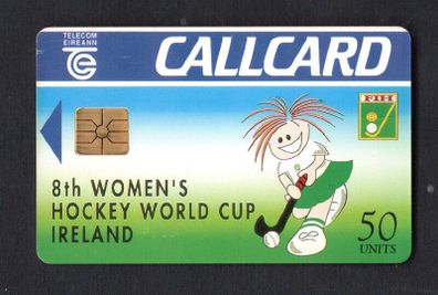 1994 Ireland 50 unit 8th Women's Hockey World Cup which took place at UCD's Belfield Campus Dublin (Gemplus GEM1) Call Card Used. Telecom Eireann card number 1064.