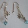 Blue Topaz, Sterling silver earrings, December birthstone,Drop earrings Image 4