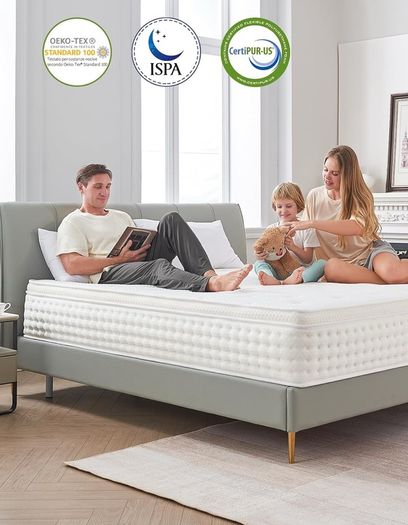 Small Double Mattress,10.2 Inch Medium Firm Memory Foam Pocket Sprung