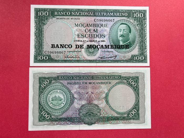 Mozambique  100 Escudos  1961  ) Overprint.  UNC