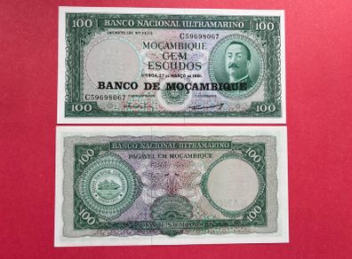 Mozambique  100 Escudos  1961  ) Overprint.  UNC
