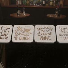 The Celtic Essence  Wine Drinking Laser Engraved Coaster set
