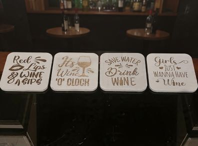 The Celtic Essence  Wine Drinking Laser Engraved Coaster set
