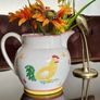 Laura Ashley Hens Ceramic Water or Milk Jug Spongeware Design 1995 Image 2