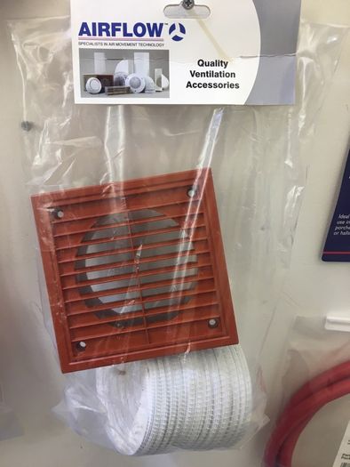 100 mm Fan Exterior Grill and Ducting Kit 4 inch Duct and Fan Grill