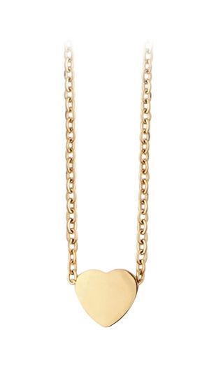 Gold Stainless Steel Heart Necklace