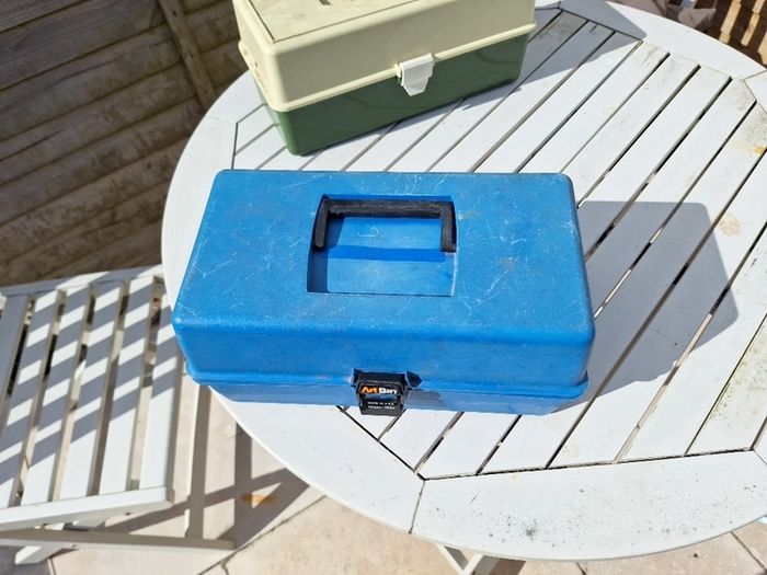 fishing box and bits and bobs