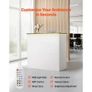 Reception Desk, 127.5cm Rectangular Front Counter Table, Modern Office Reception Desk with Light Strip, 3 Drawers & Storage Cabinets, Retail Counter Table Image 3
