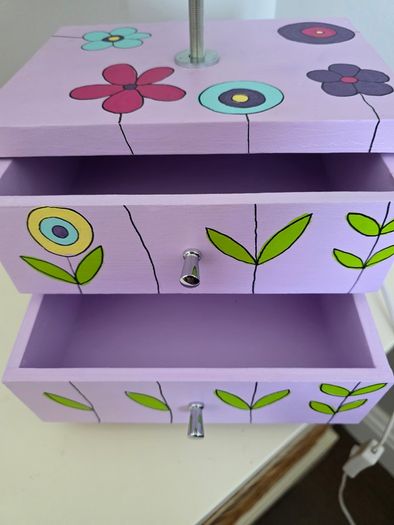 Child's lamp with drawers, hand crafted in Italy.
