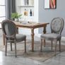 Set of 4 grey wash fabric rustic dining chairs Image 4