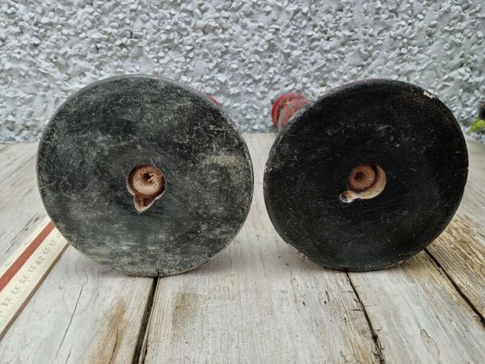 Pair lacquer work candle holders ?