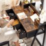 Dressing Table Dressing Table Vanity Table with Stool 10 LED Bulbs Adjustable Brightness Mirror Bedroom Dressing Room Industrial Design Vintage Brown-Black Image 2
