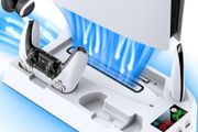 FREE EXPRESS SHIPPING PS5 Stand with Cooling Station and Controller Charging Station for Playstation 5 Console, PS5 Accessories with 3 Levels Cooling Fan/Headset Holder, 3 USB Hub