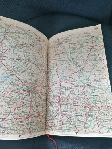 Vintage 1951 Shell Autoatlas Germany & 1951 ADAC Autobahn Map