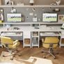 Computer Desk with Drawers & Power Outlets, Office Desk with Storage Monitor Stand, Reversible Small Desks for Home Office Bedroom, 120 / 50cm, White Image 5
