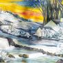 Original unframed hand painted landscape artwork  - Early Autumn Snow. Image 4