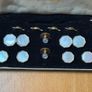 Art Deco 1930s Mother of Pearl 4 Tuxedo Shirt Studs 2 Vest Studs with Matching Double-Sided Cufflinks in Original Box Image 3