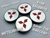 4 x wheel caps MITSUBISHI 69mm 70mm approx Alloy cap hub