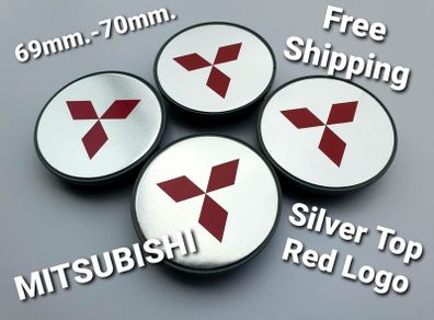 4 x wheel caps MITSUBISHI 69mm 70mm approx Alloy cap hub
