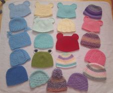 Handmade newborn baby hats