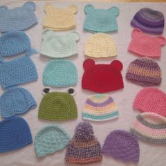 Handmade newborn baby hats