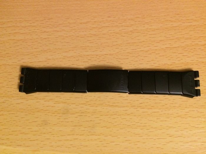 Black aluminium flexible bracelet for Swatch Irony