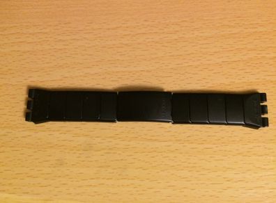 Black aluminium flexible bracelet for Swatch Irony