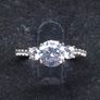 9ct Gold Three Stone Statement Ring Size 56 Image 6