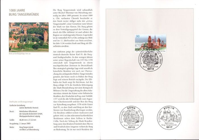 2009 Bundes Republic Deutschland (Germany) Federal Annual Stamp EFT Collection 2009 with 43 images of contents