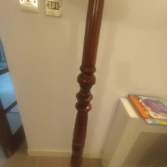 Hand turned standing lamp