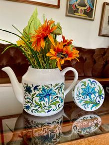 Vintage Midwinter Spanish Garden Teapot Jessie Tait MCM Floral Ceramic