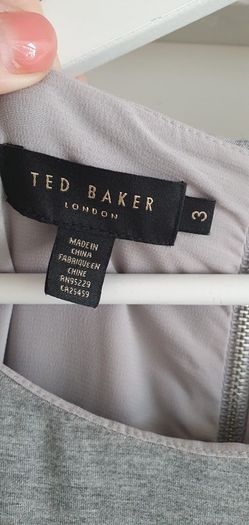 TED BAKER jewelled jersey top with aqua silk skirt Sz 3 (Fit 12-14UK) - Rrp 225 (New)