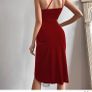 SHEIN One Shoulder Backless Velvet Dress Image 3