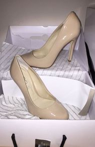 Aldo Nude Patent Heels - Size 37 (UK 4) - Brand New