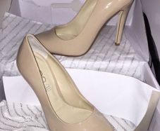 Aldo Nude Patent Heels - Size 37 (UK 4) - Brand New