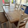 Solid Farmhouse Dining Table, 4 Chairs & Bench Image 2