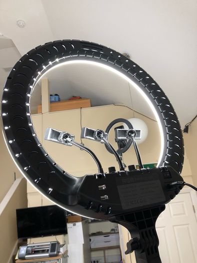 14 Inch RGB Ring Light w Remote and 3 Phone Holders + music sinc