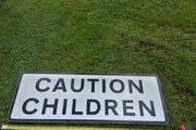 Caution Children Aluminum Street Sign (32x12 Inches)