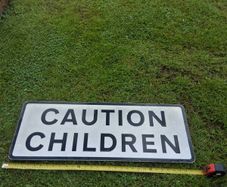 Caution Children Aluminum Street Sign (32x12 Inches)